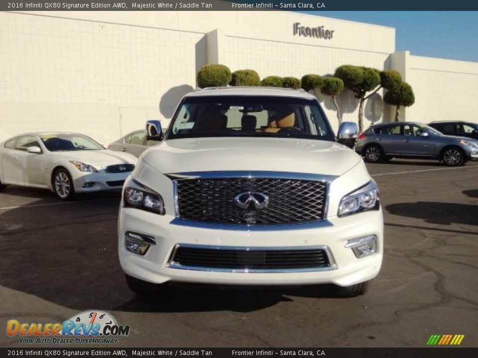2016 Infiniti QX80 Signature Edition AWD Majestic White / Saddle Tan Photo #2