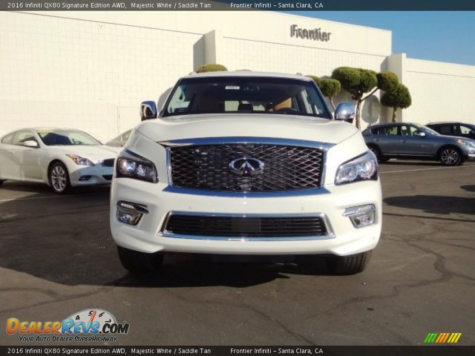 2016 Infiniti QX80 Signature Edition AWD Majestic White / Saddle Tan Photo #3