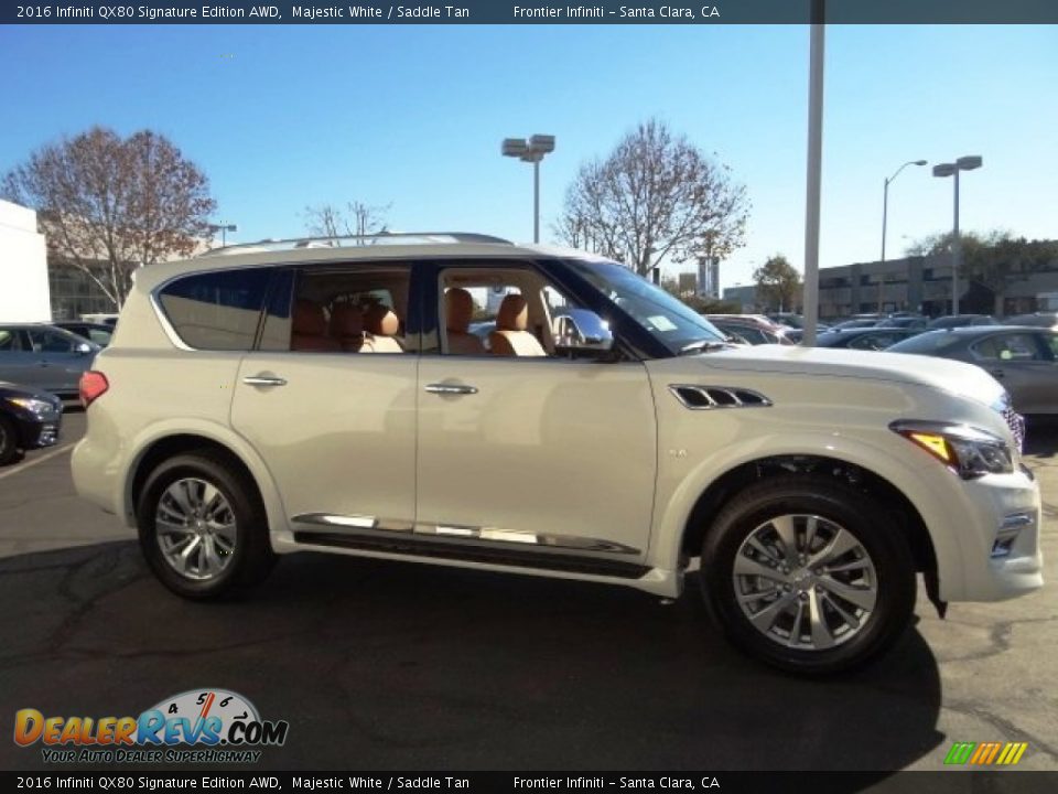2016 Infiniti QX80 Signature Edition AWD Majestic White / Saddle Tan Photo #7