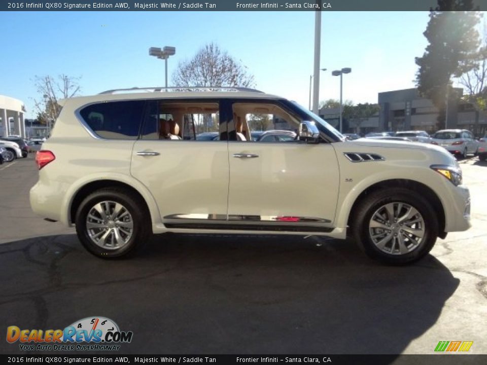 2016 Infiniti QX80 Signature Edition AWD Majestic White / Saddle Tan Photo #8