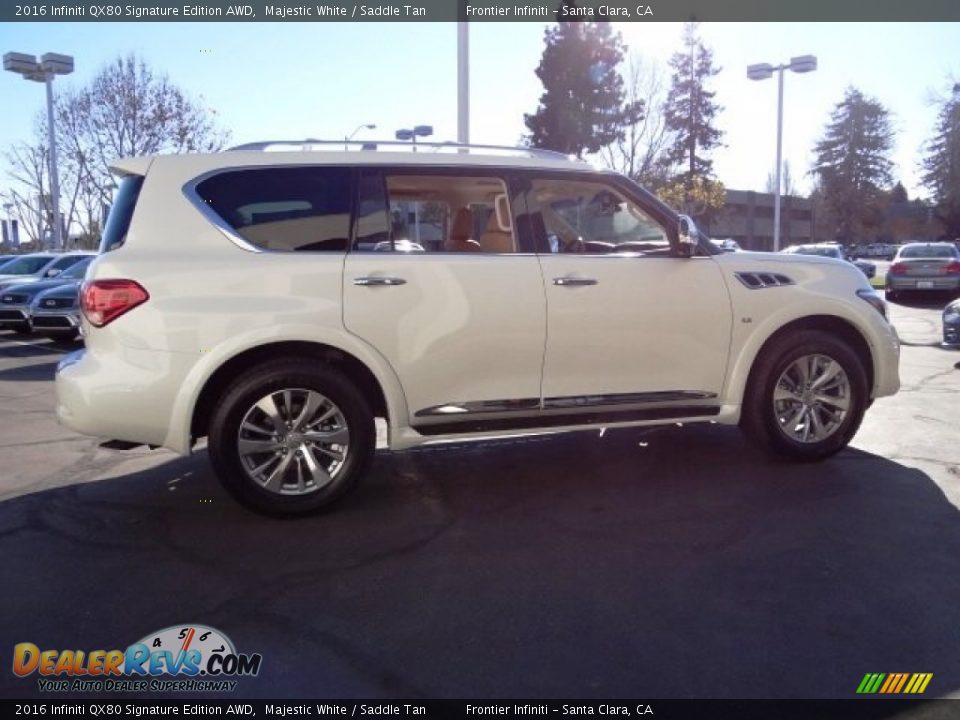 2016 Infiniti QX80 Signature Edition AWD Majestic White / Saddle Tan Photo #9