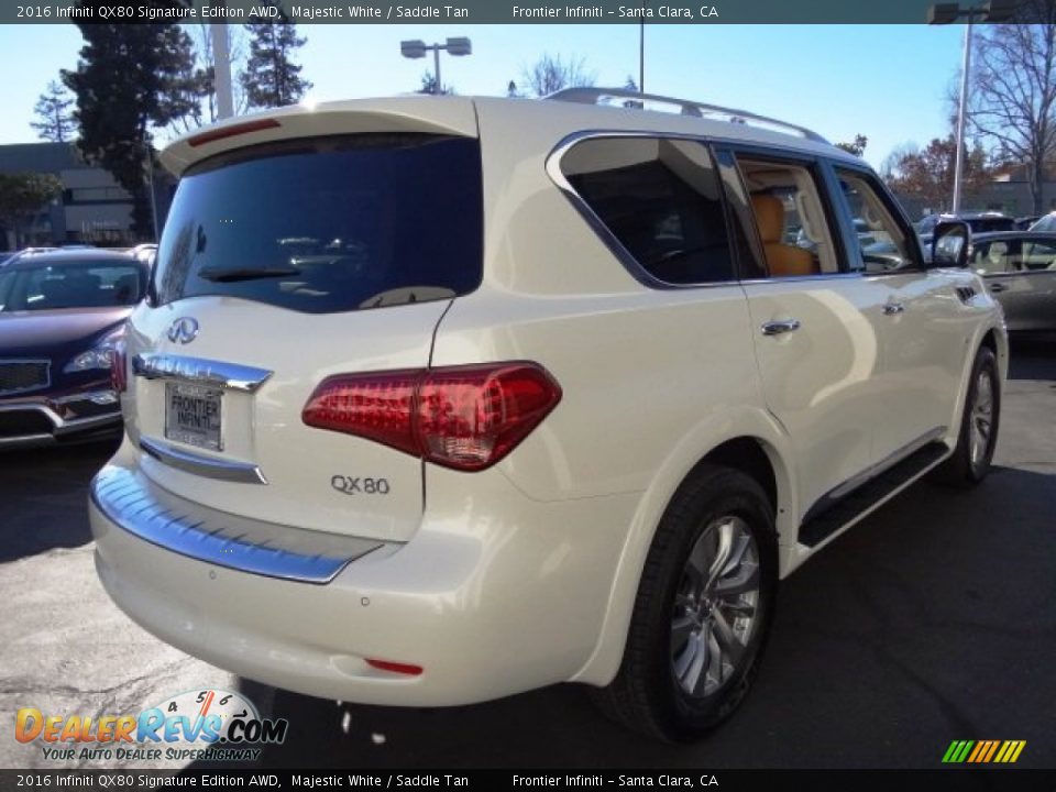 2016 Infiniti QX80 Signature Edition AWD Majestic White / Saddle Tan Photo #11