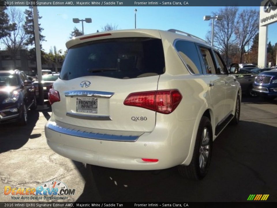 2016 Infiniti QX80 Signature Edition AWD Majestic White / Saddle Tan Photo #12