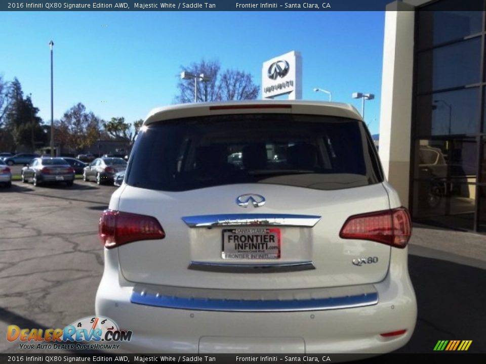 2016 Infiniti QX80 Signature Edition AWD Majestic White / Saddle Tan Photo #13