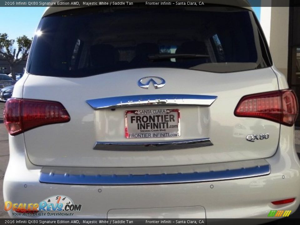 2016 Infiniti QX80 Signature Edition AWD Majestic White / Saddle Tan Photo #14