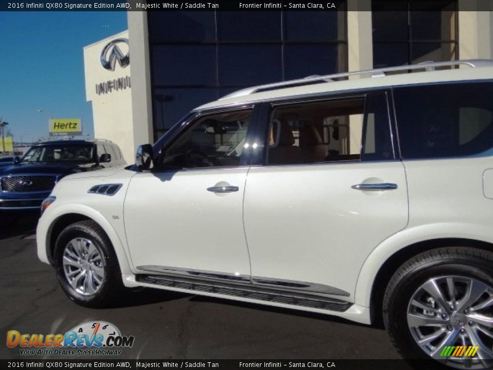 2016 Infiniti QX80 Signature Edition AWD Majestic White / Saddle Tan Photo #15