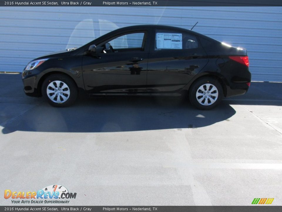 2016 Hyundai Accent SE Sedan Ultra Black / Gray Photo #6