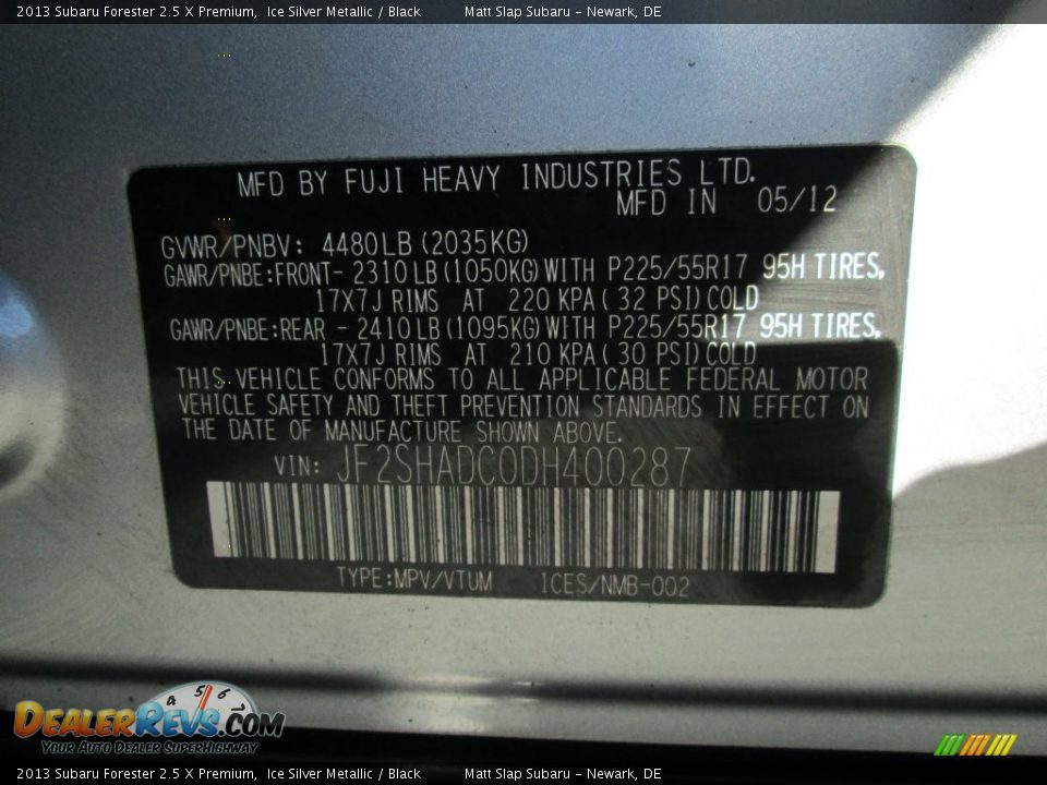2013 Subaru Forester 2.5 X Premium Ice Silver Metallic / Black Photo #30