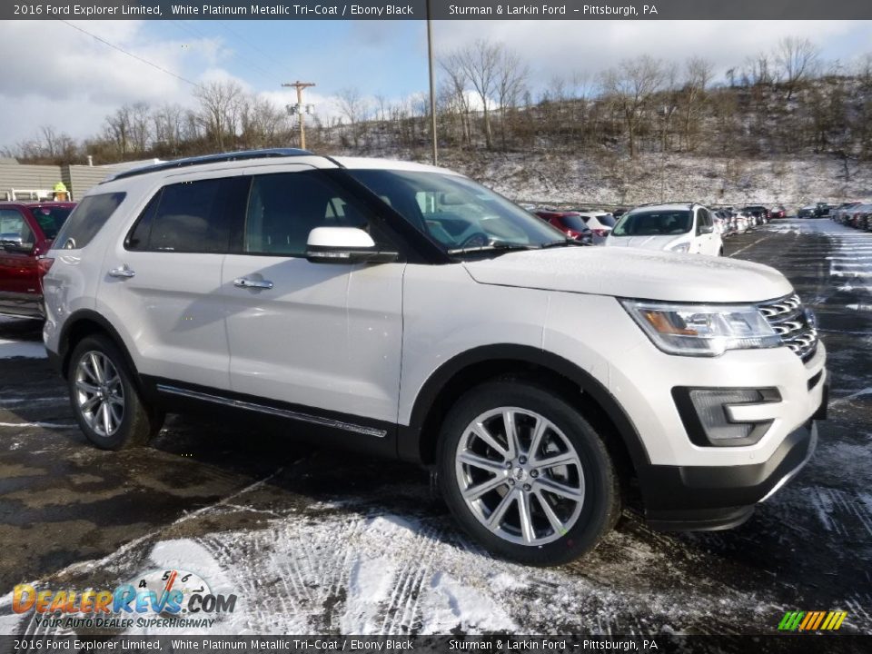 2016 Ford Explorer Limited White Platinum Metallic Tri-Coat / Ebony Black Photo #1