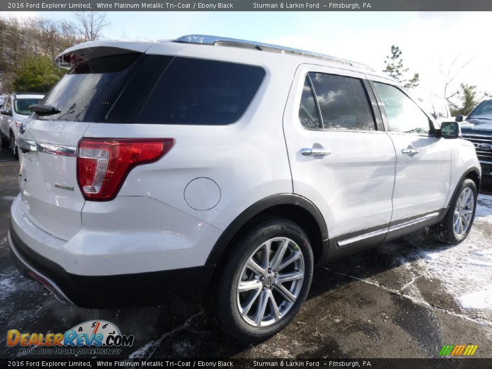 2016 Ford Explorer Limited White Platinum Metallic Tri-Coat / Ebony Black Photo #2