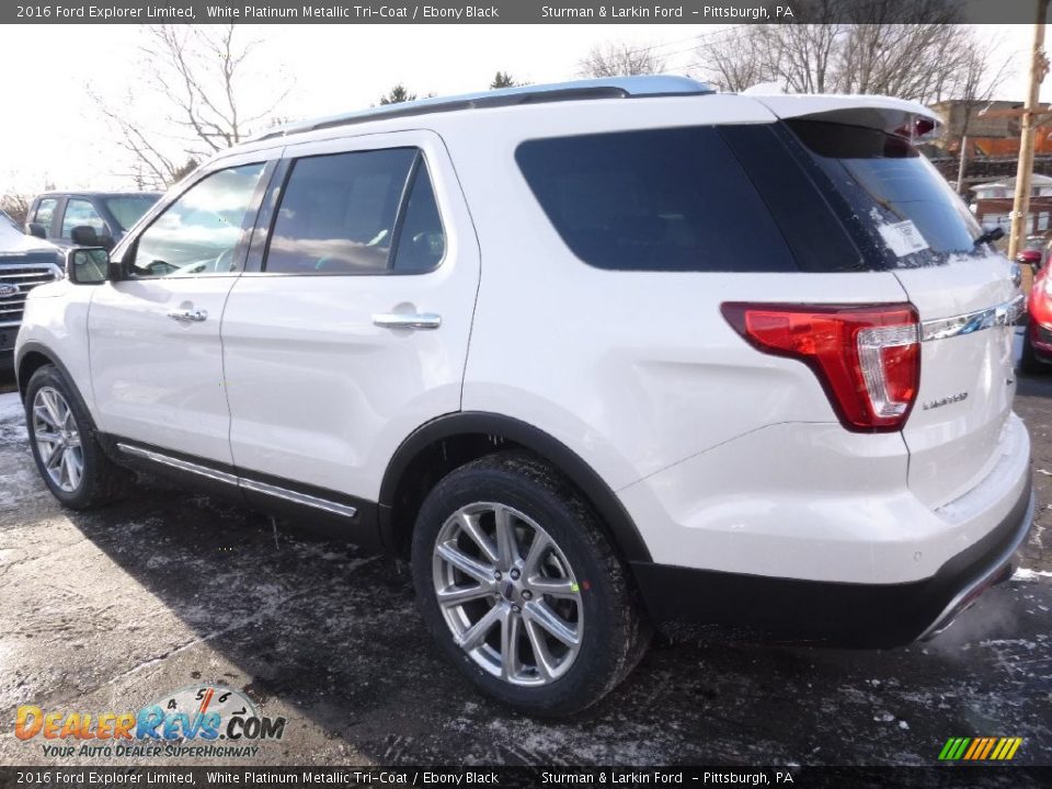 2016 Ford Explorer Limited White Platinum Metallic Tri-Coat / Ebony Black Photo #3