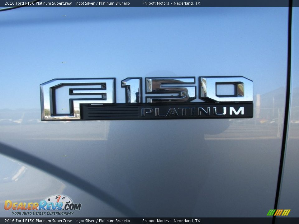 2016 Ford F150 Platinum SuperCrew Ingot Silver / Platinum Brunello Photo #13