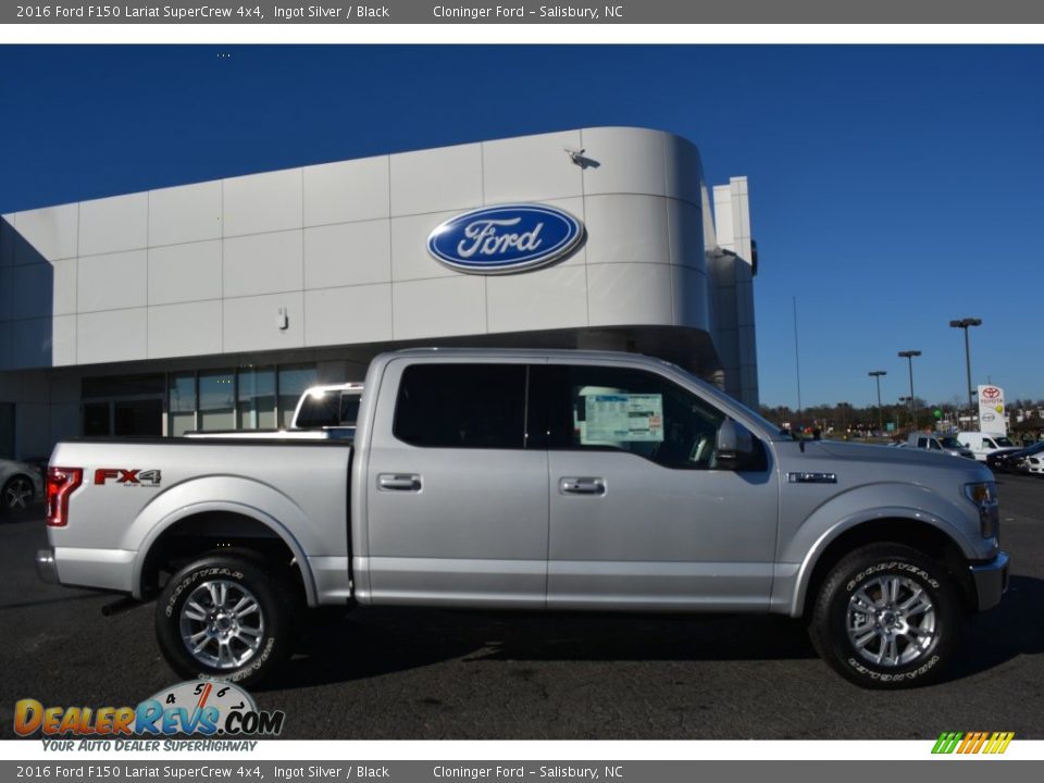 2016 Ford F150 Lariat SuperCrew 4x4 Ingot Silver / Black Photo #2