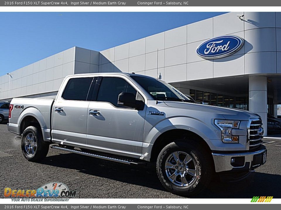2016 Ford F150 XLT SuperCrew 4x4 Ingot Silver / Medium Earth Gray Photo #1