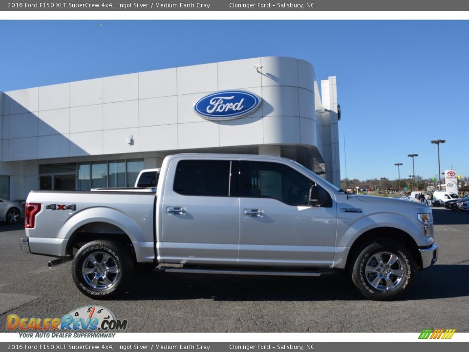 2016 Ford F150 XLT SuperCrew 4x4 Ingot Silver / Medium Earth Gray Photo #2