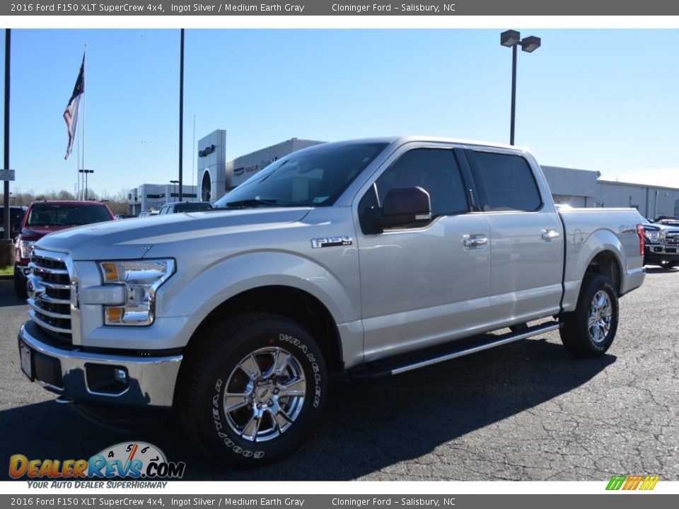 2016 Ford F150 XLT SuperCrew 4x4 Ingot Silver / Medium Earth Gray Photo #3