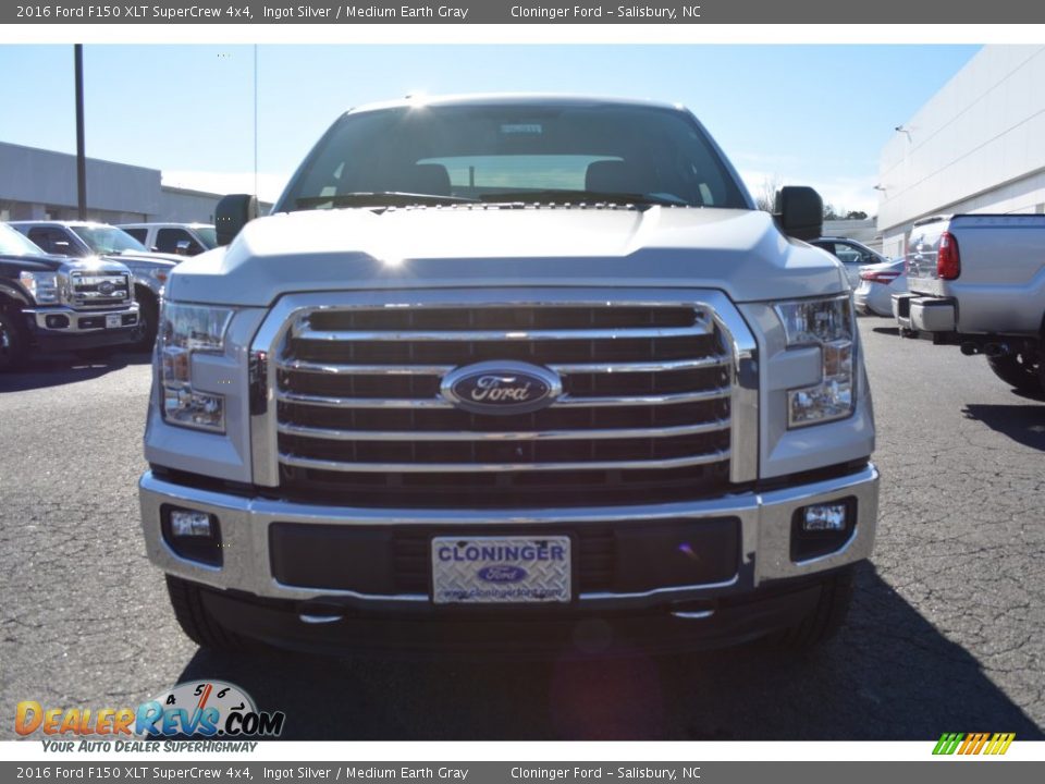 2016 Ford F150 XLT SuperCrew 4x4 Ingot Silver / Medium Earth Gray Photo #4