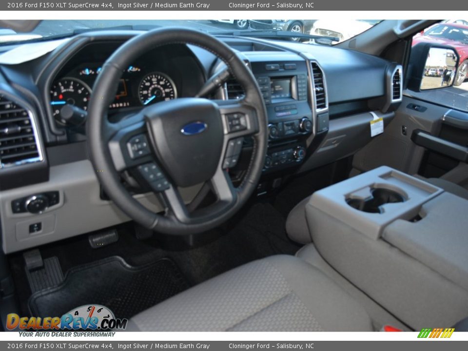 2016 Ford F150 XLT SuperCrew 4x4 Ingot Silver / Medium Earth Gray Photo #10