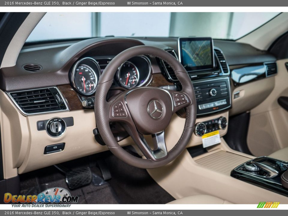 2016 Mercedes-Benz GLE 350 Black / Ginger Beige/Espresso Photo #6