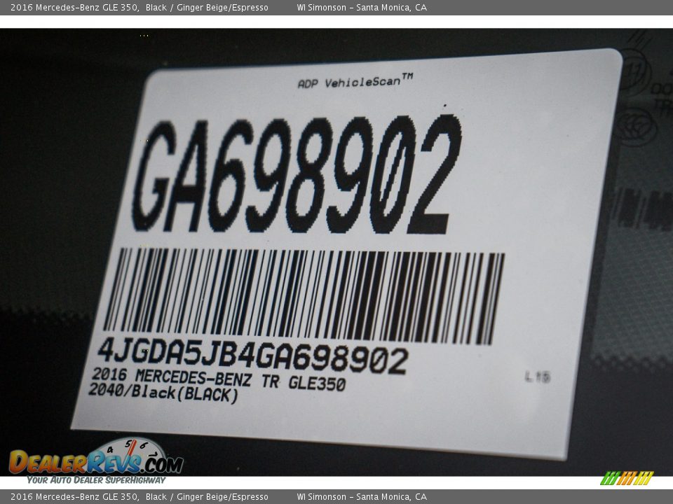 2016 Mercedes-Benz GLE 350 Black / Ginger Beige/Espresso Photo #8