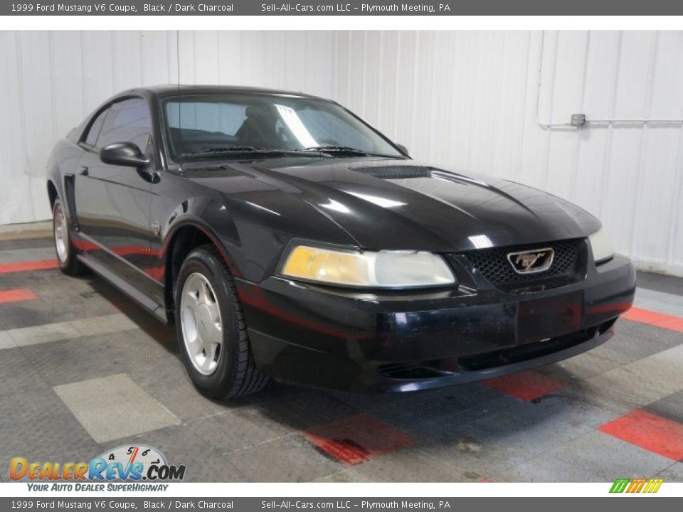 1999 Ford Mustang V6 Coupe Black / Dark Charcoal Photo #5
