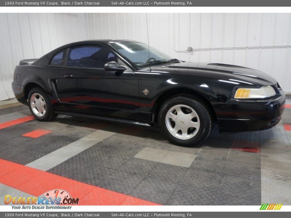 1999 Ford Mustang V6 Coupe Black / Dark Charcoal Photo #6