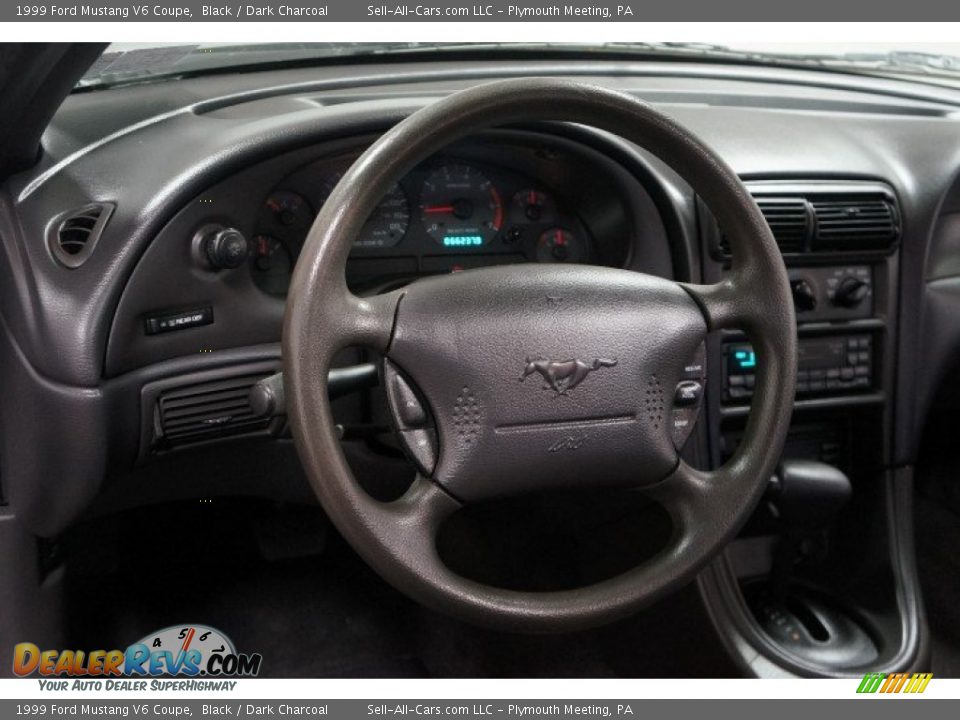 1999 Ford Mustang V6 Coupe Black / Dark Charcoal Photo #24