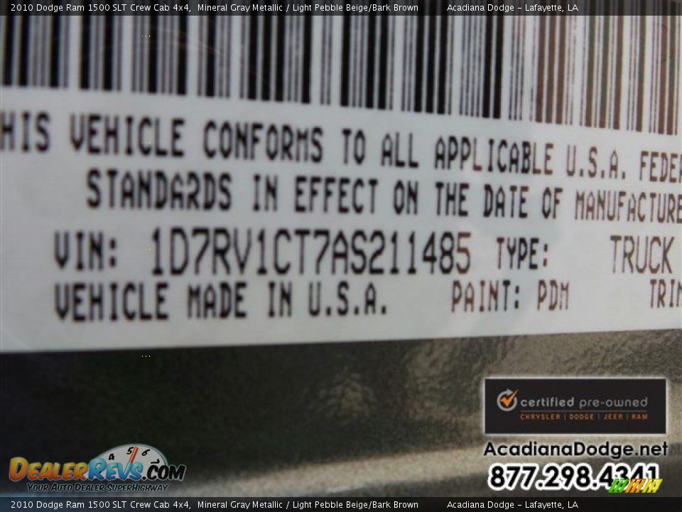 2010 Dodge Ram 1500 SLT Crew Cab 4x4 Mineral Gray Metallic / Light Pebble Beige/Bark Brown Photo #16