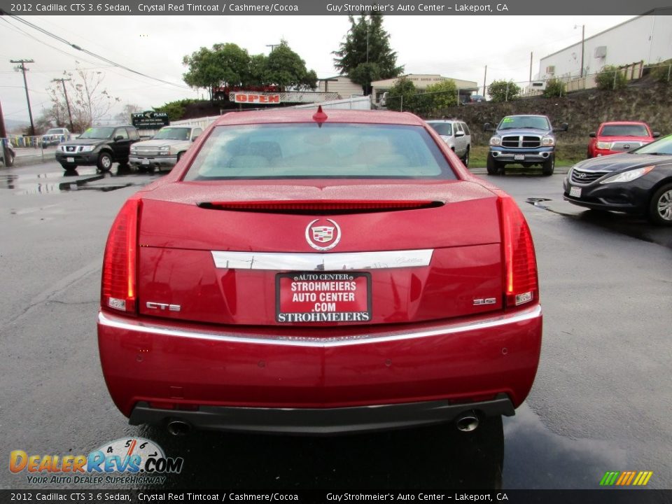2012 Cadillac CTS 3.6 Sedan Crystal Red Tintcoat / Cashmere/Cocoa Photo #6