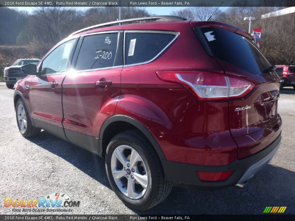 2016 Ford Escape SE 4WD Ruby Red Metallic / Charcoal Black Photo #5
