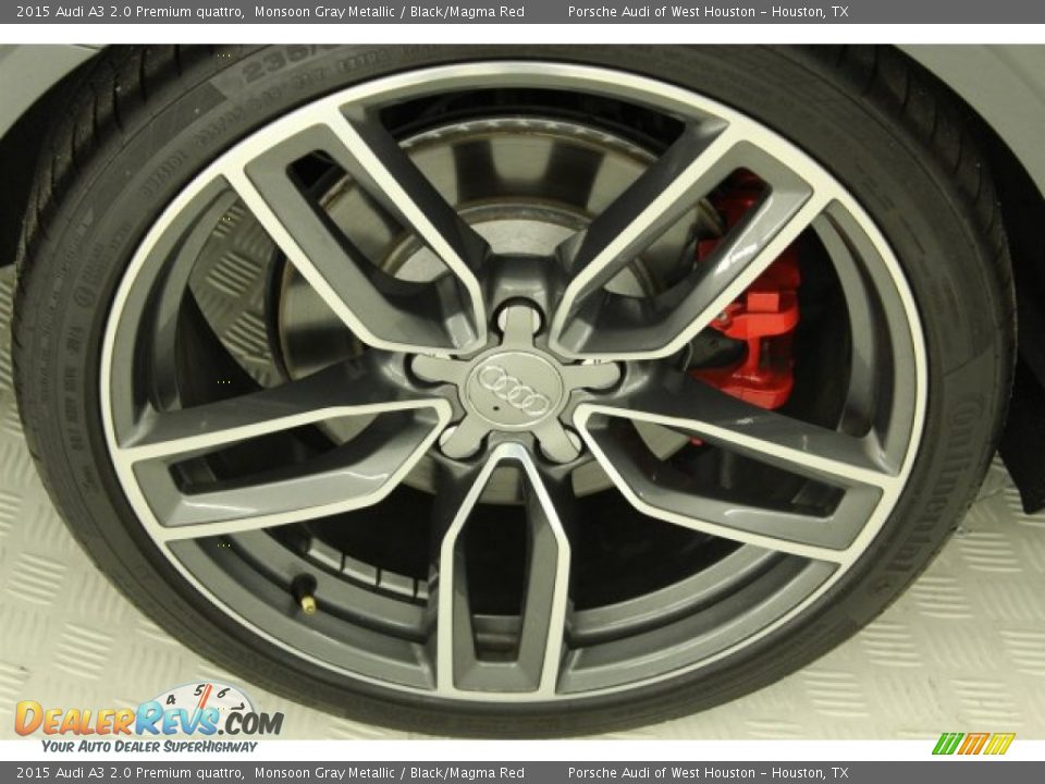 2015 Audi A3 2.0 Premium quattro Monsoon Gray Metallic / Black/Magma Red Photo #10