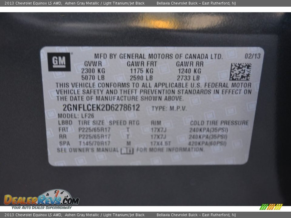 2013 Chevrolet Equinox LS AWD Ashen Gray Metallic / Light Titanium/Jet Black Photo #21