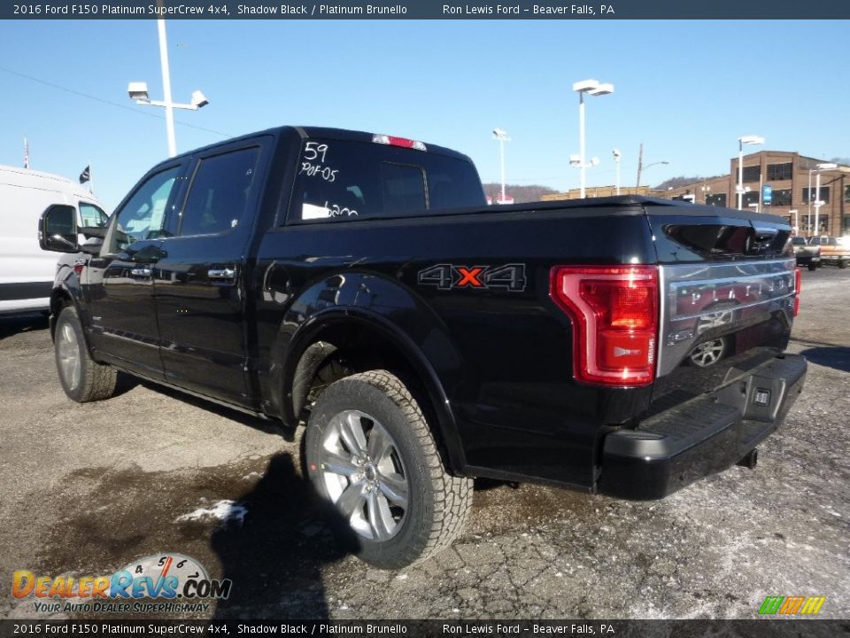 2016 Ford F150 Platinum SuperCrew 4x4 Shadow Black / Platinum Brunello Photo #4