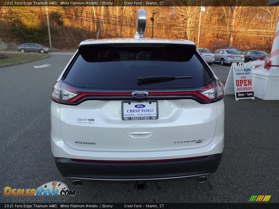 2015 Ford Edge Titanium AWD White Platinum Metallic / Ebony Photo #6