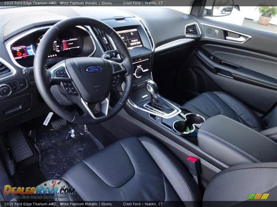 2015 Ford Edge Titanium AWD White Platinum Metallic / Ebony Photo #12