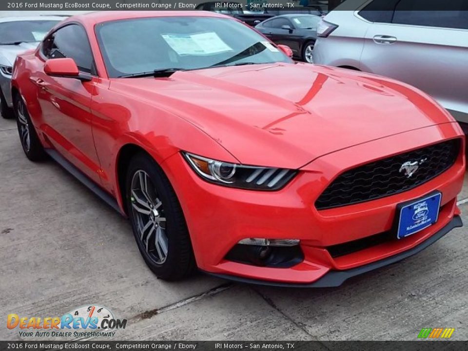 2016 Ford Mustang EcoBoost Coupe Competition Orange / Ebony Photo #1