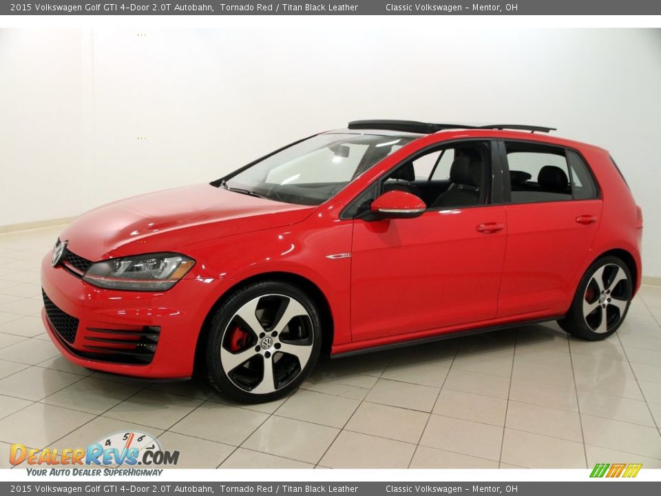 2015 Volkswagen Golf GTI 4-Door 2.0T Autobahn Tornado Red / Titan Black Leather Photo #3