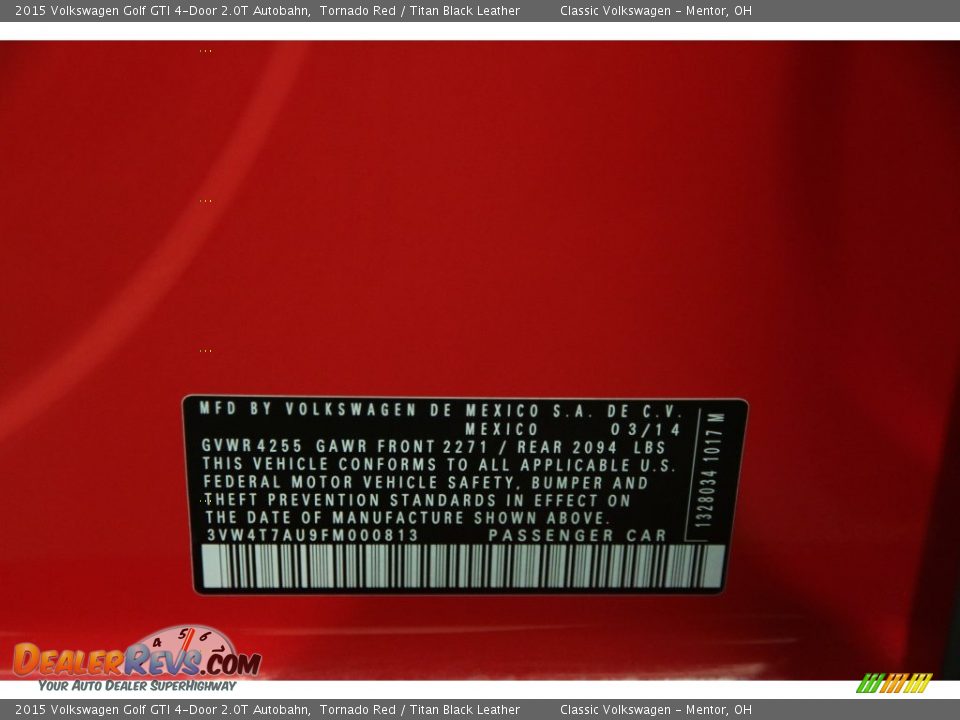 2015 Volkswagen Golf GTI 4-Door 2.0T Autobahn Tornado Red / Titan Black Leather Photo #18