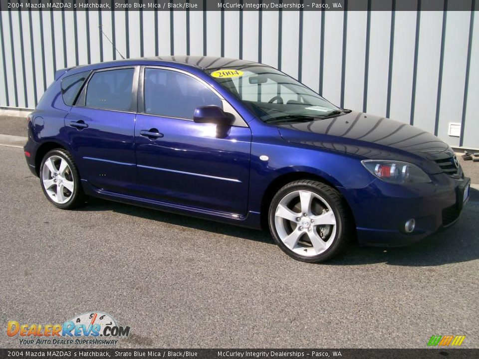 2004 Mazda MAZDA3 s Hatchback Strato Blue Mica / Black/Blue Photo #1