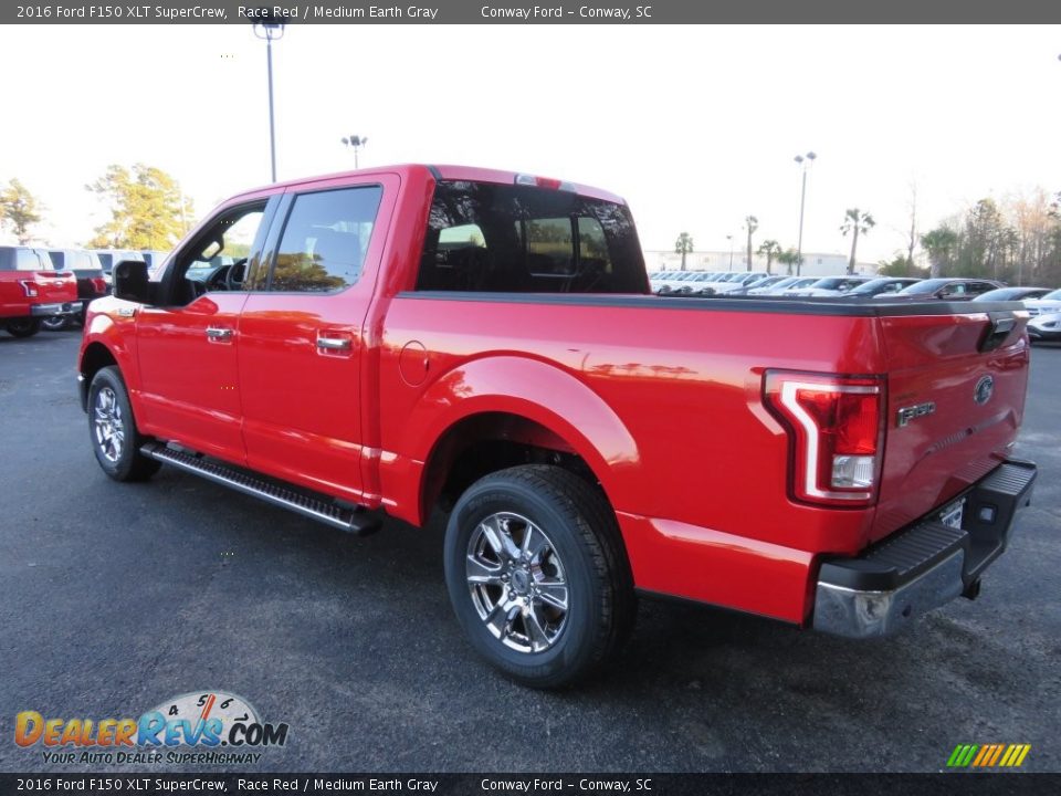 2016 Ford F150 XLT SuperCrew Race Red / Medium Earth Gray Photo #7