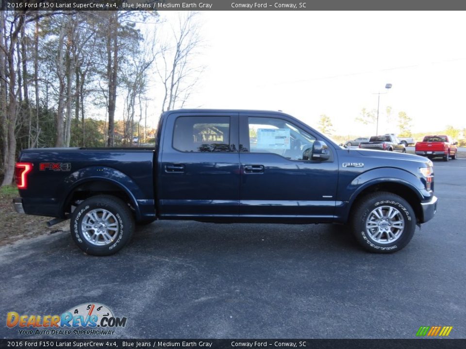 2016 Ford F150 Lariat SuperCrew 4x4 Blue Jeans / Medium Earth Gray Photo #2