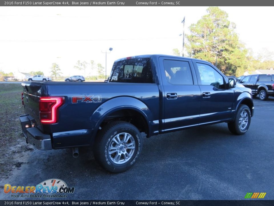2016 Ford F150 Lariat SuperCrew 4x4 Blue Jeans / Medium Earth Gray Photo #3
