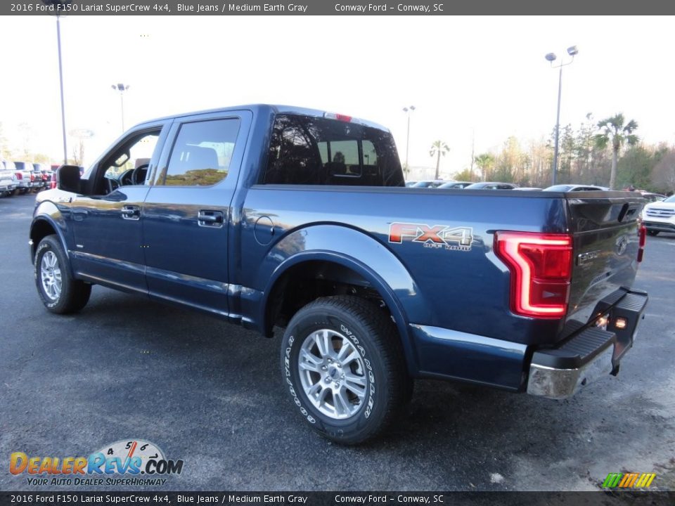 2016 Ford F150 Lariat SuperCrew 4x4 Blue Jeans / Medium Earth Gray Photo #8