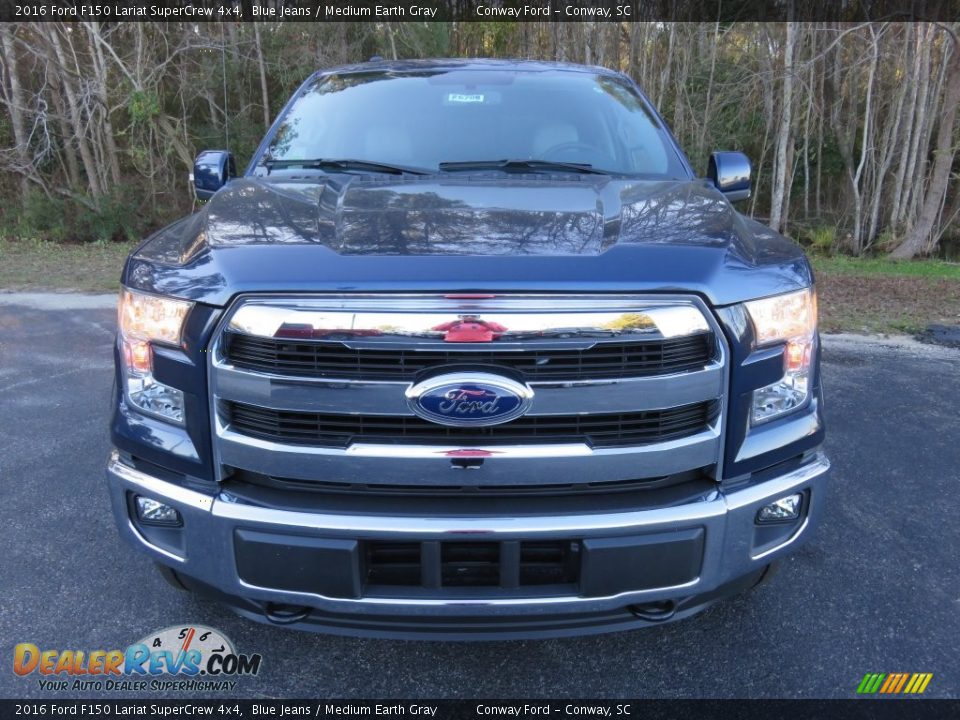 2016 Ford F150 Lariat SuperCrew 4x4 Blue Jeans / Medium Earth Gray Photo #13