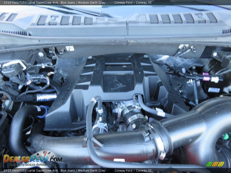 2016 Ford F150 Lariat SuperCrew 4x4 Blue Jeans / Medium Earth Gray Photo #14
