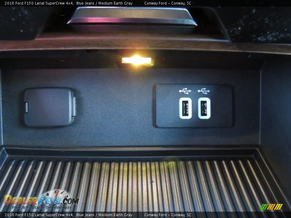 2016 Ford F150 Lariat SuperCrew 4x4 Blue Jeans / Medium Earth Gray Photo #28
