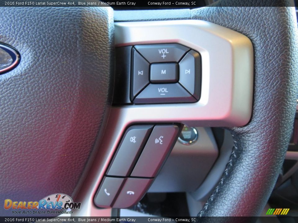 2016 Ford F150 Lariat SuperCrew 4x4 Blue Jeans / Medium Earth Gray Photo #32