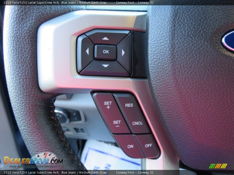 2016 Ford F150 Lariat SuperCrew 4x4 Blue Jeans / Medium Earth Gray Photo #33