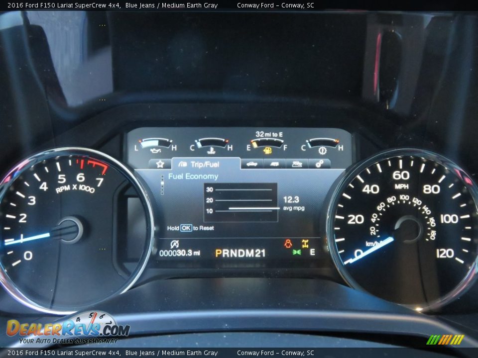 2016 Ford F150 Lariat SuperCrew 4x4 Blue Jeans / Medium Earth Gray Photo #34