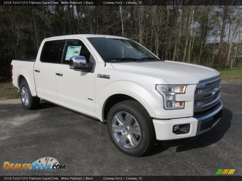 2016 Ford F150 Platinum SuperCrew White Platinum / Black Photo #1